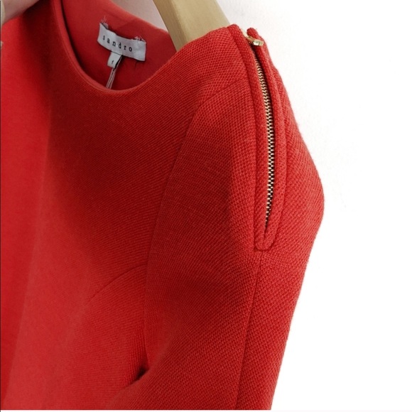 Sandro Ravie stretch wool red dress - Picture 2 of 7